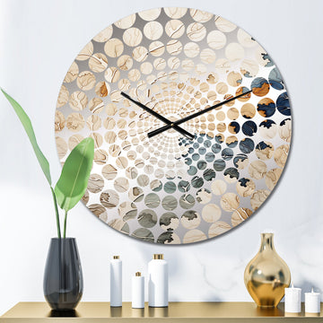 Blue And Beige Tree Amercian Basswood - Floral Metal Wall Clock